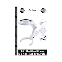 Büyüteç Işıklı Usb Şarj Edilebilir Katlanabilir 3.5-10x 8 Ledli Masa Elçin Taşınabilir Büyüteç