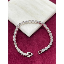Oval Parlak Taşlı Silver Su Yolu Bileklik Silver Oval Parlak Taşlı Silver Su Yolu Bileklik Silver