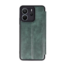 Redmi Note 14 4g Kılıf Flip Cover - Koyu Yeşil İtdark43310