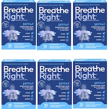 Breathe Right Şeffaf Burun Bandı 10'lu x 6 Paket