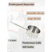Profesyonel Kaçerola 20 Cm Paslanmaz Çelik 430 Kalite Metalik Gri