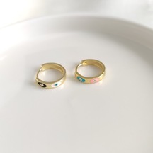 İthal Çift Taraflı Mineli Göz 15 Mm Halka Gümüş Küpe Beyaz