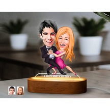 Bk Gift Kişiye Özel Sevgili Karikatürlü Dekoratif 3d Biblo Led Işıklı Gece Lambası-12, Düğün Hediyesi, Yıl Dönümü Hediyesi Kobitmeyen138287 Bk Gift