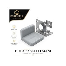Dolap Askı Elemanı L Tipi Gri Güçlü Sabitleme Ve Kolay Montaj 4 Adet Çoklu Renk