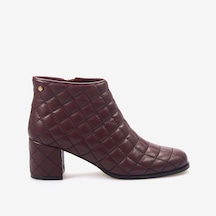 Mocassini Hakiki Deri Kadın Kapitone Bot 9209-22 Bordo