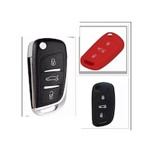 2 Adet Citroen C4 C5 C-quatre Uyumlu Silikon Anahtar Kılıfı Siyah