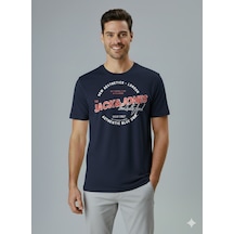 Jack & Jones Jjelogo Erkek Koyu Lacivert Tişört 12288016 Çok Renkli