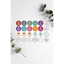Renkli Kalpli Thank You Teşekkür Stickers Çıkartma Pytkstk072