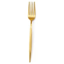 6'lı Gold Paslanmaz Çelik Tatlı Çatalı Parlak Altın Renk Modern Küçük Çatalı Altın