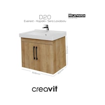 Creavit D20 65 Cm Kapaklı Lavabo Dolabı Everest Melamin