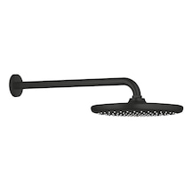 Grohe Tempesta 250 Yuvarlak Tepe Duşu Tek Akışlı, 25 Cm Duvardan Dirsek Dahil , Mat Siyah, 266682430 Krom