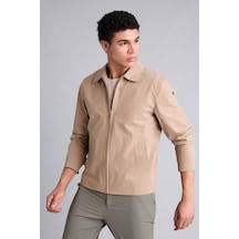 Defacto Su İtici Slim Fit Fermuarlı Gömlek Yaka Mont H1884ax26aubg716 Bej-bg716