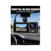3 Kanallı Araç Kamerası Full Hd 1080p Kayıt 2 Ekran Park Gözetimi Deste - Hs08376728-4