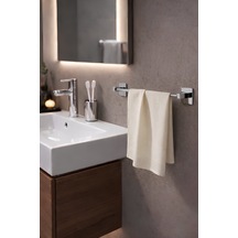 Yapışkanlı Krom Uzun Havluluk Duvar Tipi Delme Gerektirmez Banyo Havlu Askılığı S-101 Ktk Siyah