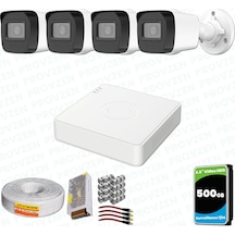 Provzen Hikvision 4 Kameralı Full Hd Geniş Açı Güvenlik Kamerası 500gb Olay Anında Bildirim
