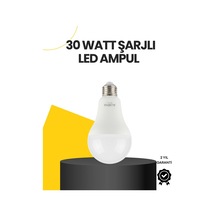 Yüksek Işık Güçlü Şarjlı Led Ampul E27 30w Enerji Tasarruflu Çr