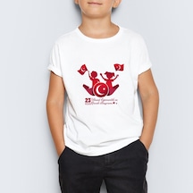 23 Nisan Baskılı Unisex Çocuk Tişört T-Shirt Mr-03 Çok Renkli