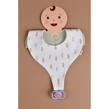 E&f Store Sıvı Geçirmez Emzik Tutucu Mama Önlüğü - Çiçekler Çok Renkli