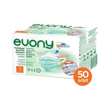 Evony Yumuşak Elastik Kulaklı Telli Cerrahi Maske 50'li