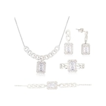 925 Ayar Gümüş Baget Takı Seti Zincir Detay (552558566)