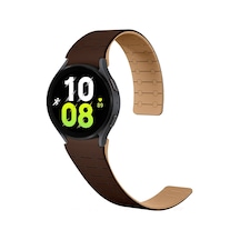 Galaxy   Uyumlu  Watch 6 44mm Zore Krd-111 20mm Çizgili Desenli Silikon Kordon-kahverengi