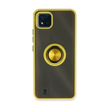 Realme C11 2021 Kılıf Montreal Yüzüklü Silikon Kapak - Sarı 0.2M-Çok Renkli