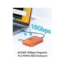 Acasıs Manyetik M.2 Nvme Ssd Kasa Ve Fanlı Usb-c Yerleştirme İstasyonu, Apple iPhone Uyumlu 17/16/15 Pro/pro Max/plus İçin, Aletsiz Kurulum, 2230/2242/2260/2280 B+m M-key Turuncu