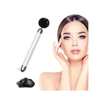 Titreşimli Güzellik Masaj Kalemi Doğal Black Obsidian Taş Gümüş