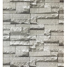 70x38cm 0,26 M2 Kendinden Yapışkanlı 3 Boyutlu Yığma Tuğla Gri Duvar Kağıdı Paneli Nw115 Diğer