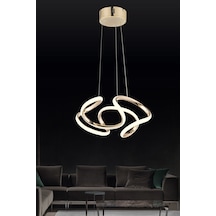 Ld 016 Topsuz Model Gold 3 Renkli Salon Ve Oturma Odası İçin İdeal Alüminyum Avize, 35x70 Gold