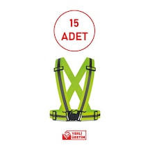 Pratik Fosforlu İkaz Yeleği 15 Li Paket Reflektörlü, Hafif Ve Rahat Güvenlik Yeleği