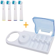 Kyver Oral-B İle Uyumlu Yedek Diş Fırçası Başlığı 4'lü + Banyo Tutucu Kutusu