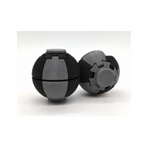 Alvera Press Küresi 3d Baskı Dönüşen Mekanik Fidget Stres Oyuncağı-gri-siyah