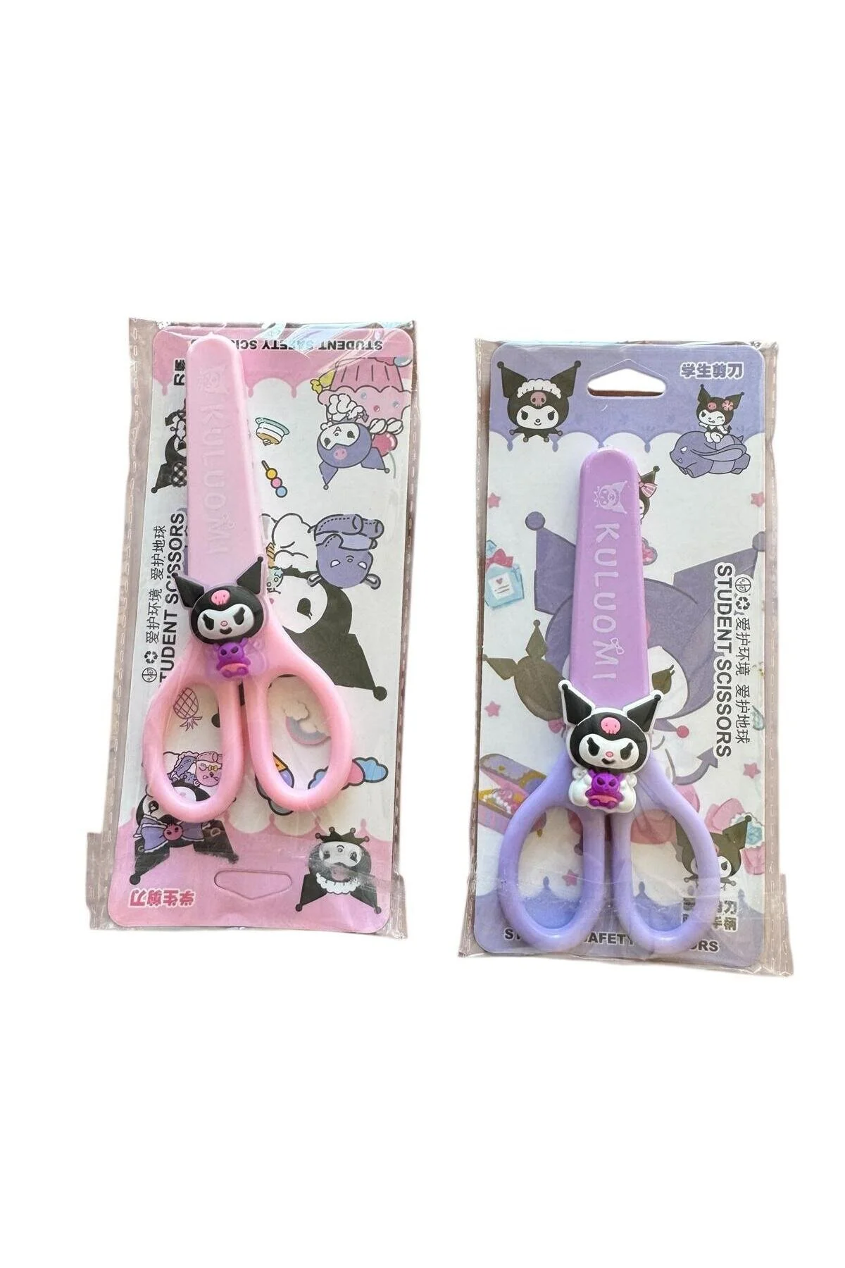 Kuromi Çocuk Güvenli Makas Öğrenci Makası, Mor/pembe Renk 1 Adet