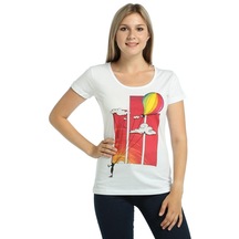 Bant Giyim - Rainbow Beyaz Kadın T-Shirt Tişört