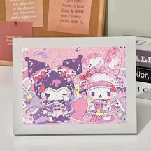 Kuromi My Melody Diy Kendin Yap Fotoğraf Çerçeveli Mozaik Elmas Boyama 2