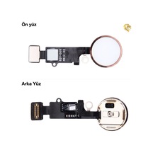 Apple iPhone Uyumlu 7 Plus Home Tuşu - Pembe / Rose Gold Orta Tuş Butonu Parmak İzi Butonu Açma-kapama Butonu Açm