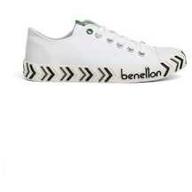 Benetton® | Bn-30626-3374 Beyaz Siyah - Erkek Spor Ayakkabı
