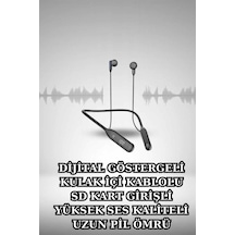 Alarm Ve Titreşim Özellikli Akıllı Saat Ve Mikrofonlu Kablolu Bluetooth Kulaklık 60 Saat