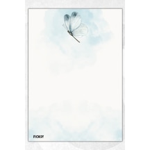 A5 Kelebek Bloknot Çizgisiz Defter - 50 Yaprak - Memopad - Notepad - Not Defteri - Not Kağıdı - 1212 Çok Renkli