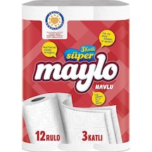 Süper Maylo Kağıt Havlu Üç Katlı 22.7 X 12.5 Cm 75 Yaprak - 12 Adet