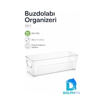 Şeffaf Pet Buzdolabı Organizeri Kulplu Düzenleyici Kutu 29,5x11x9 Cm