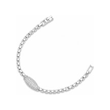 Balenbi Jewelry Gümüş Renk Oval Zirkon Taş Detaylı Paslanmaz Çelik Kadın Bileklik 1201