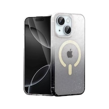 Newface Apple iPhone Uyumlu 14 Pummel Shiny Magsafe Kapak - Siyah Şeffaf Diğer