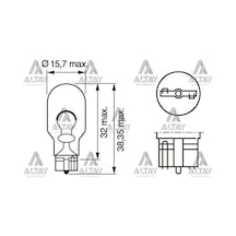 Ampül Eco 12v Büyük Dipsiz 16w / W16w Sinyal Ve Fren Ampülü Dipsiz 67 Oem No:1987302821