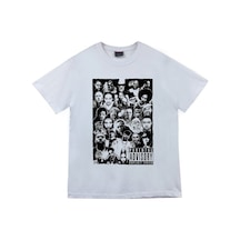 Stoned&Fame Unisex Beyaz Hip Hop Songs Parental Advisory Baskılı T-shirt Beyaz
