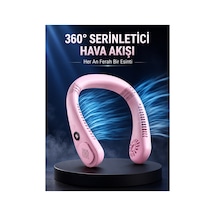 Pembe Boyun Fanı Kablosuz Taşınabilir Sessiz Çalışan Kişisel Serinici Fan
