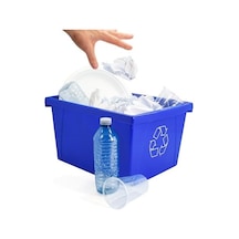 Storex 4 Galon 15 L Geri Dönüşüm Kutusu, 33 X 28 X 28 Cm, Mavi 61505a06c 6998