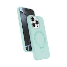 Newface Apple İphone 15 Pro Max Regal Magsafe Standlı Kapak - Su Yeşili