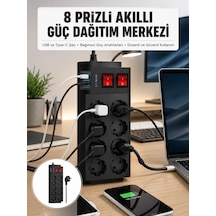 2 Metre Güçlü Çoklu Priz 8 Soket Yeni Nesil - Lisinya
